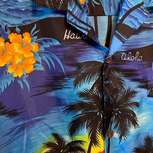 Royal Hawaiian Creations Shirt Men’s Size XL Blue Water Sky Palm Trees - Picture 5 of 5